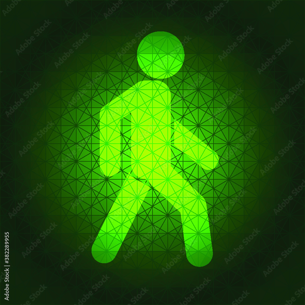 Green light, pedestrian traffic lights, vector illustration. Stock