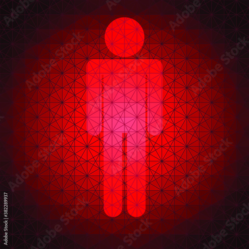 Stop sign. Red light, pedestrian traffic lights, vector illustration.