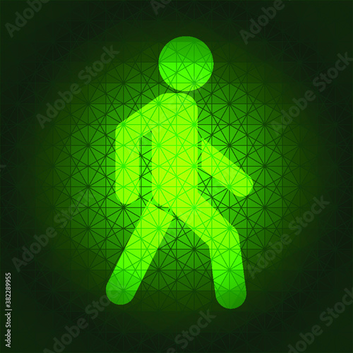 Green light, pedestrian traffic lights, vector illustration.