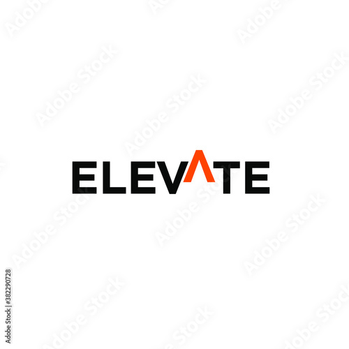 elevate text logo icon vector illustration design isolated white background