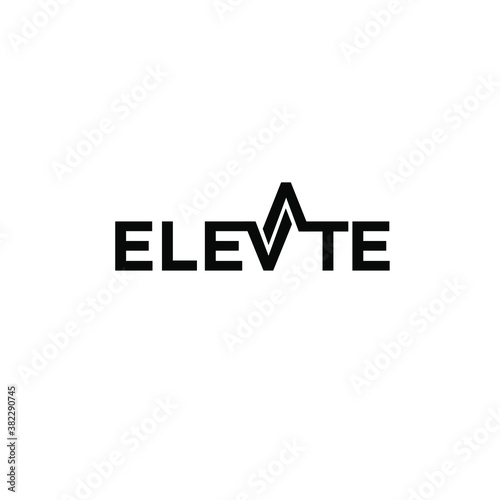 elevate text logo icon vector illustration design isolated white background