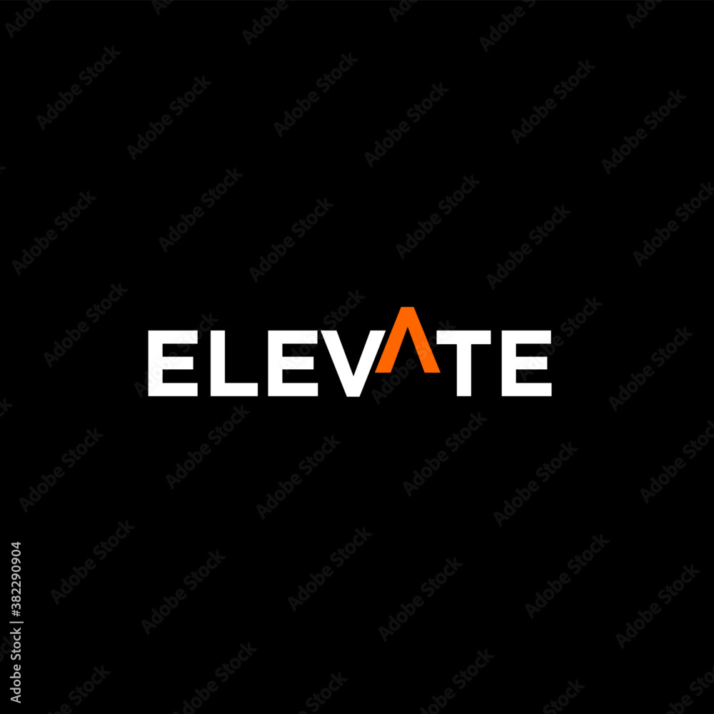 elevate text logo icon vector illustration design isolated black background