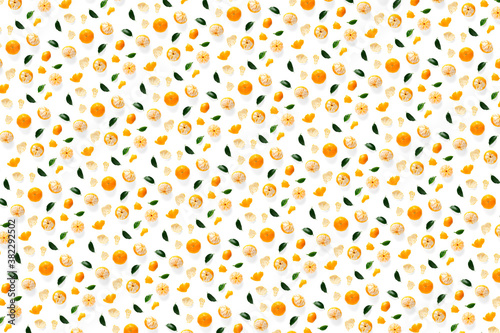 Isolated tangerine citrus collection background with leaves. Tangerines or mandarin orange fruits on white background. mandarine orange background.