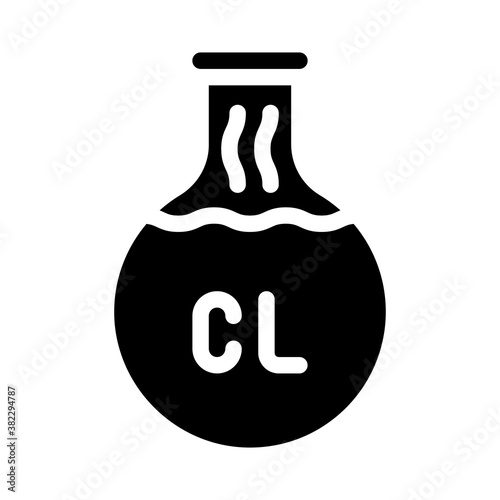chlorine flask glyph icon vector black illustration