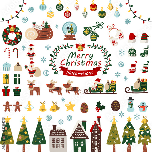 サンタやプレゼント等クリスマスイラスト集