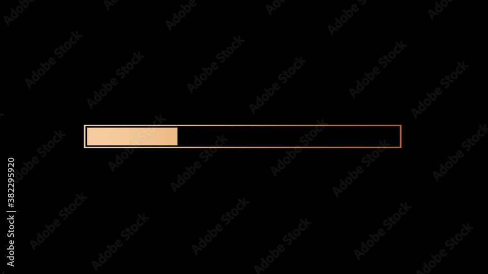 Amazing orange gradient waiting loading bar on black background,loading bar