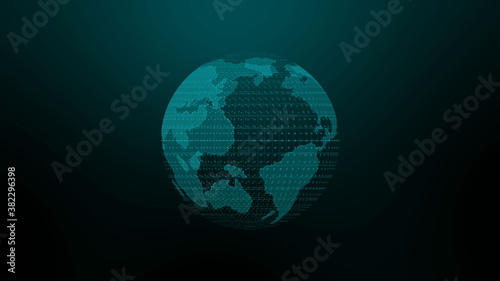 Fototapeta Naklejka Na Ścianę i Meble -  Amazing cyan color technology 3d planet background image,3d planet,earth 