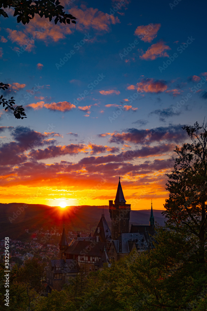 Fototapeta premium View of the Wernigerode Harz Castle