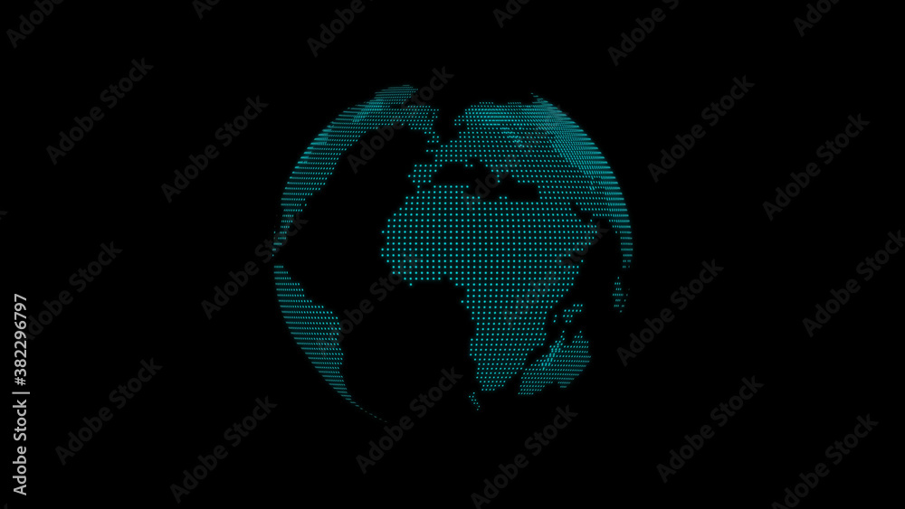 New cyan color 3d planet on black background,3d earth icon New cyan color 3d planet on black background,3d earth icon