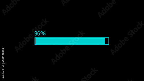 New cyan color waiting loading bar on black background,loading bar