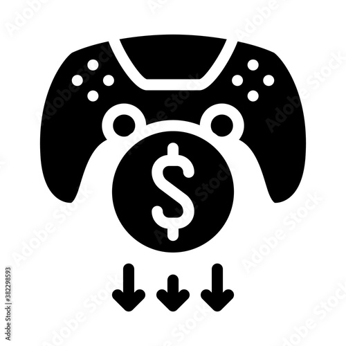 cashback after buy video game glyph icon vector illustration