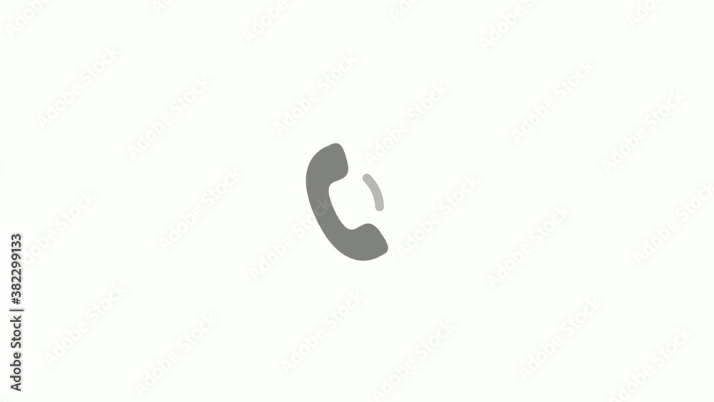 Gray color phone calling icon on white background,phone calling icon