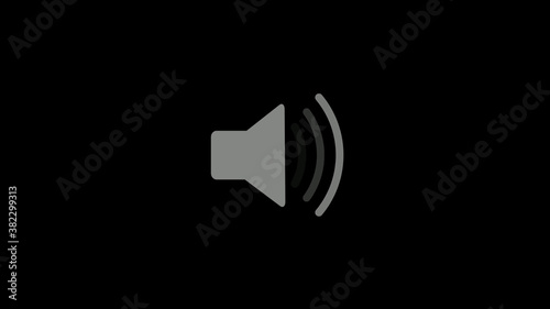New gray color speaker icon on black background,sound speaker icon