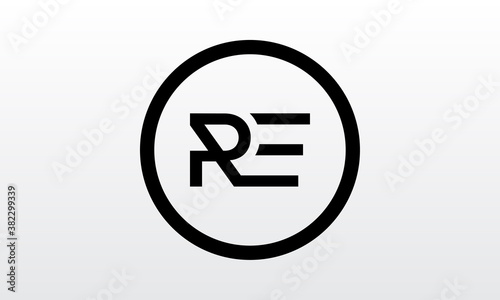 Initial re letter logo with creative modern business typography vector template. Creative letter re logo design.