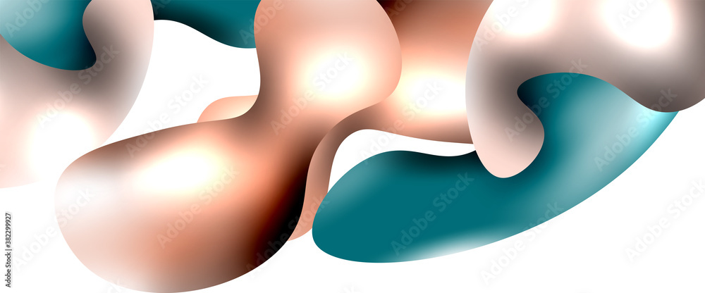 Bubbles abstract background. Liquid splashes on white vector template