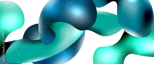 Bubbles abstract background. Liquid splashes on white vector template
