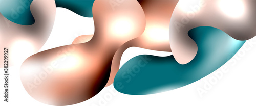 Bubbles abstract background. Liquid splashes on white vector template