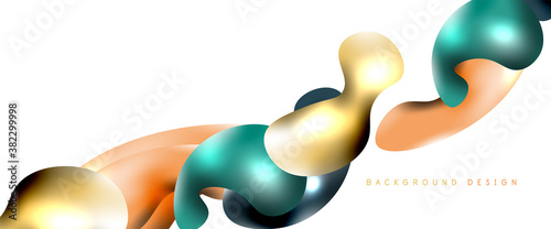 Bubbles abstract background. Liquid splashes on white vector template