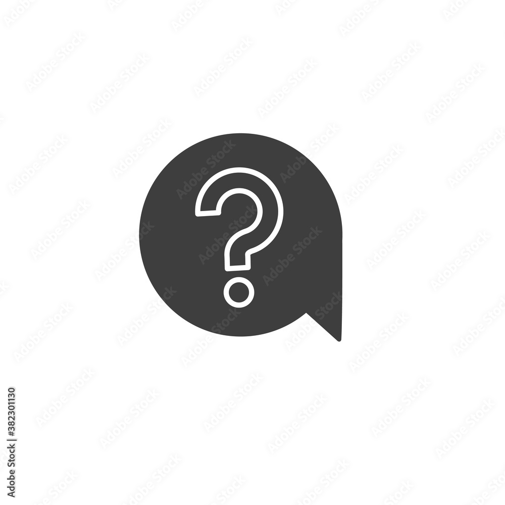 Question mark sign icon. Help symbol. FAQ sign. Flat design style. Stock vector illustration isolated on white background.