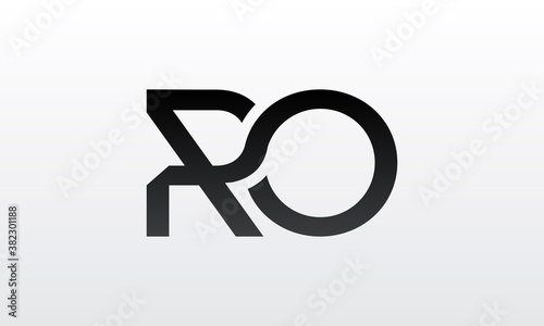 Tablou pe pânză Initial ro letter logo with creative modern business typography vector template