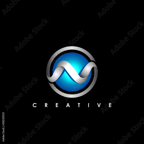 circle 3d n letter logo vector fully editable and re sizable suitable for which letter is beginning with letter n
