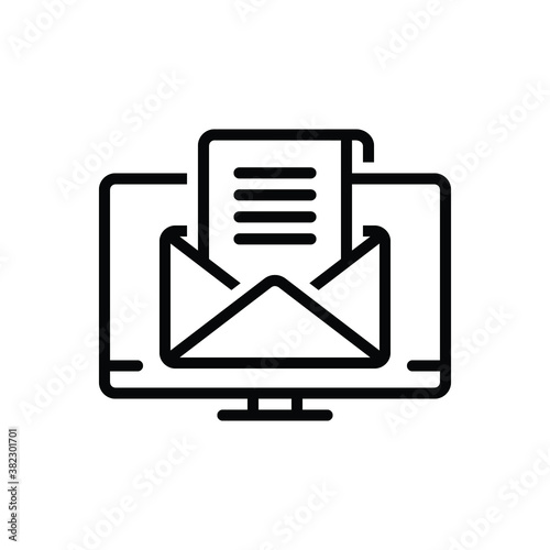 Black line icon for request