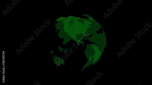 Amazing green color 3d planet icon on black background,3d earth images