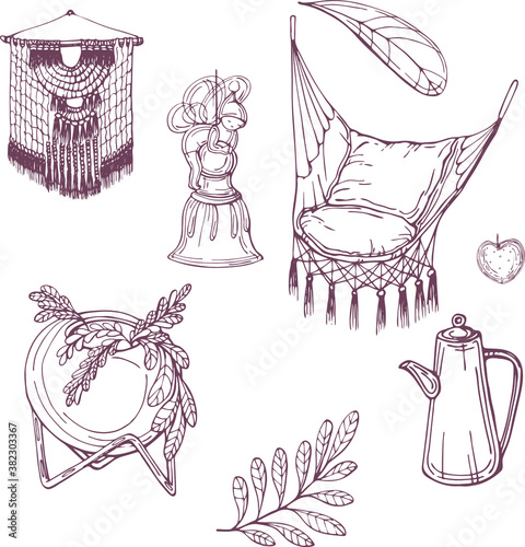 vector illustration from home or room interior items,for molding comfort