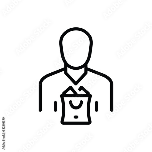Black line icon for consumer