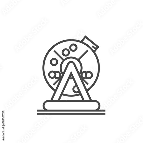 lottery bingo cage concept. vector thin line icon