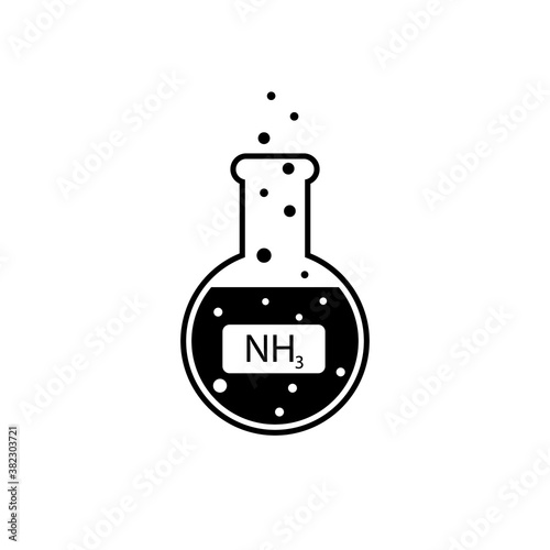 Laboratory glass with ammonia. Vector