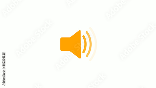 Orange color speaker icon on white background,speaker icon