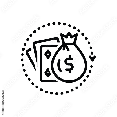 Black line icon for luck