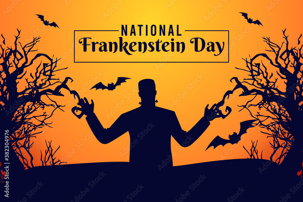 Vector graphic of national Frankenstein day good for national
