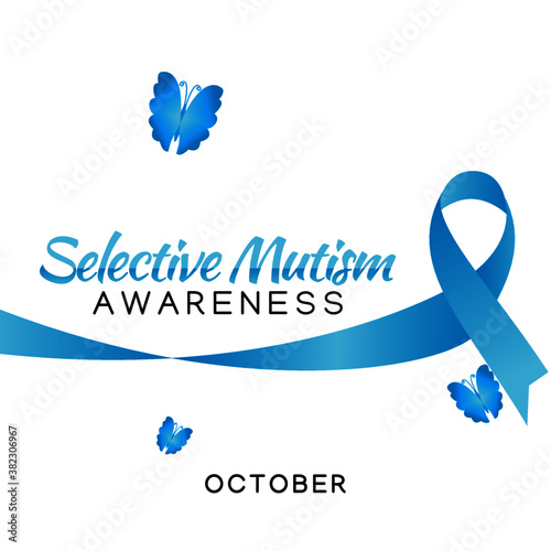 Vector graphic of selective mutism awareness good for selective mutism awareness celebration. flat design. flyer design.flat illustration.	