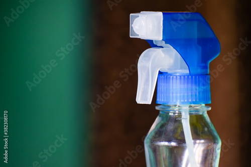 Hand sanitizer bottle top for spraying.