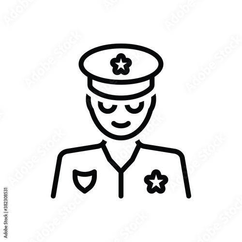 Black line icon for cop