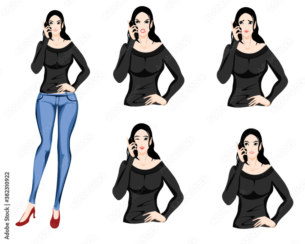 女性 スマホ 表情 人物 素材イラスト Stock Vector Adobe Stock 女性 スマホ 表情 人物 素材イラスト Stock Vector Adobe Stock