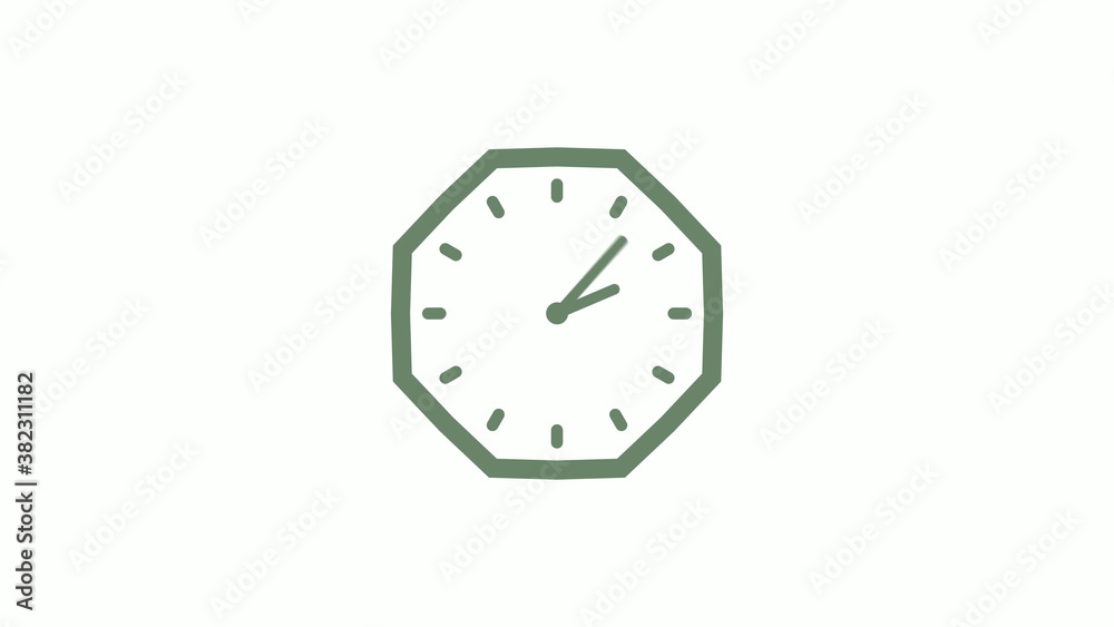 Green gray counting down 12 hours clock icon on white background,clock icon Green gray counting down 12 hours clock icon on white background,clock icon