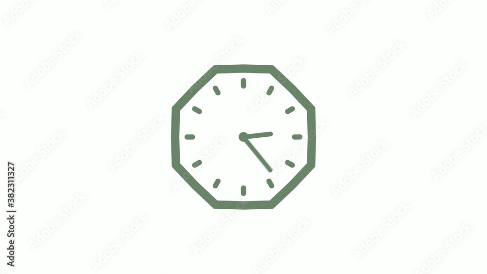 Green gray counting down 12 hours clock icon on white background,clock icon Green gray counting down 12 hours clock icon on white background,clock icon