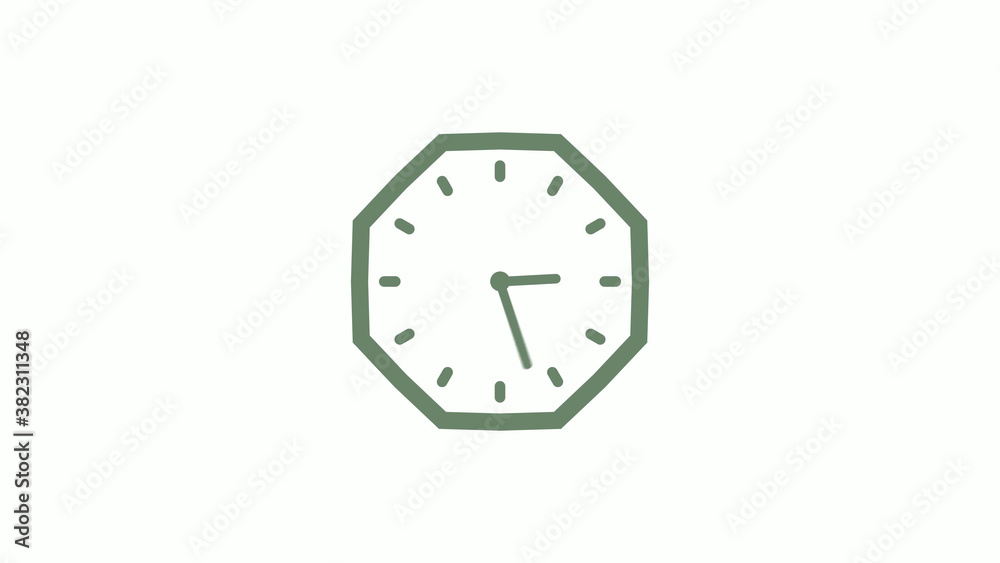 Green gray counting down 12 hours clock icon on white background,clock icon Green gray counting down 12 hours clock icon on white background,clock icon