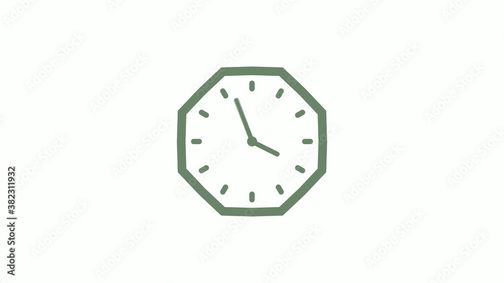Green gray counting down 12 hours clock icon on white background,clock icon Green gray counting down 12 hours clock icon on white background,clock icon