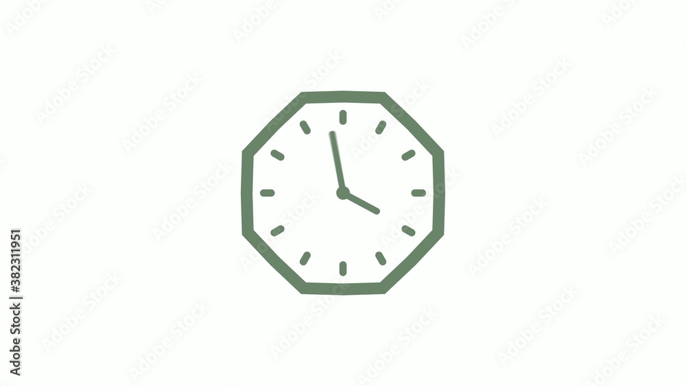 Green gray counting down 12 hours clock icon on white background,clock icon Green gray counting down 12 hours clock icon on white background,clock icon