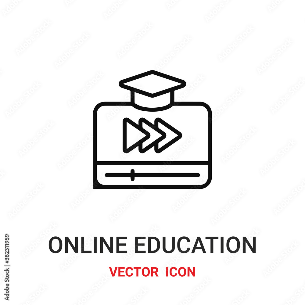 online education icon vector symbol. online education symbol icon vector for your design. Modern outline icon for your website and mobile app design. online education icon vector symbol. online education symbol icon vector for your design. Modern outline icon for your website and mobile app design.