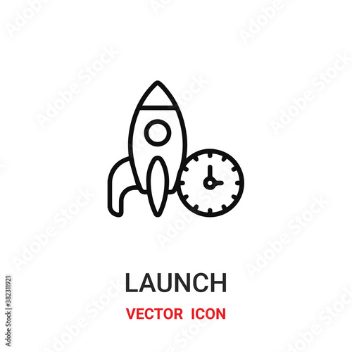 launch icon vector symbol. launch symbol icon vector for your design. Modern outline icon for your website and mobile app design.