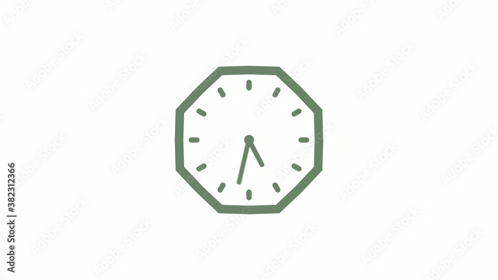 Green gray counting down 12 hours clock icon on white background,clock icon Green gray counting down 12 hours clock icon on white background,clock icon