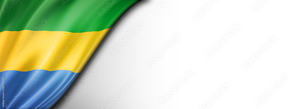 Fototapeta premium Gabonese flag isolated on white banner
