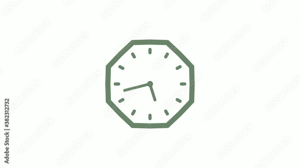 Green gray counting down 12 hours clock icon on white background,clock icon Green gray counting down 12 hours clock icon on white background,clock icon