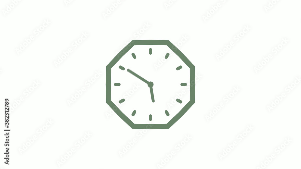 Green gray counting down 12 hours clock icon on white background,clock icon Green gray counting down 12 hours clock icon on white background,clock icon