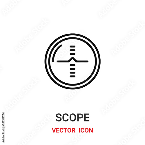 scope icon vector symbol. target symbol icon vector for your design. Modern outline icon for your website and mobile app design. © Turqay Qasimli